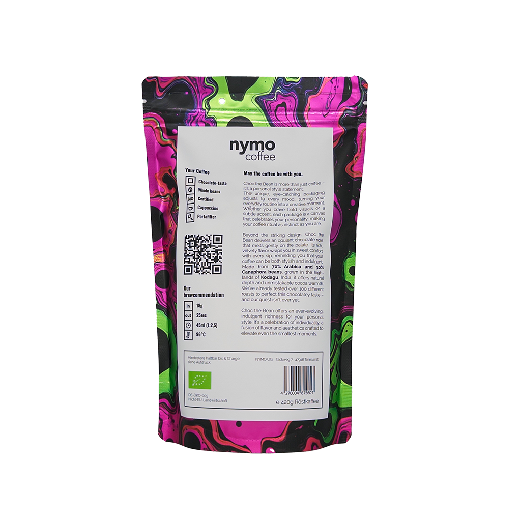 Chroma Surge - Bio Kaffee ganze Bohnen 420g, Arabica Robusta Blend, dunkle Schokolade Haselnuss