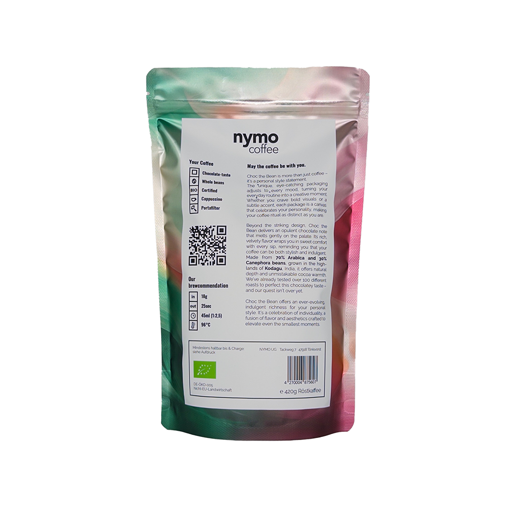 Mirage Swirl - Bio Kaffee ganze Bohnen 420g, Arabica Robusta Blend, dunkle Schokolade Haselnuss