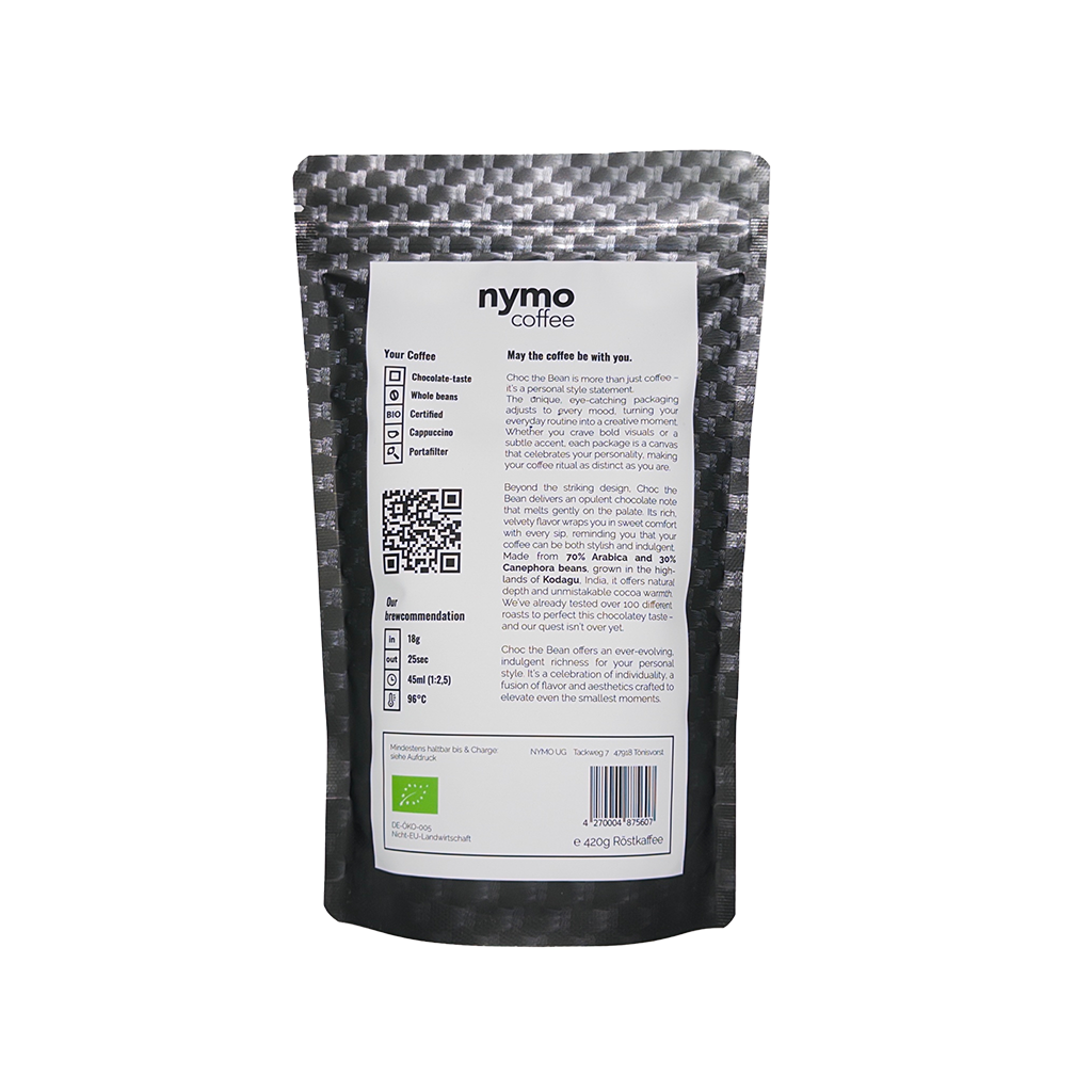 Carbon - Bio Kaffee ganze Bohnen 420g, Arabica Robusta Blend, dunkle Schokolade Haselnuss