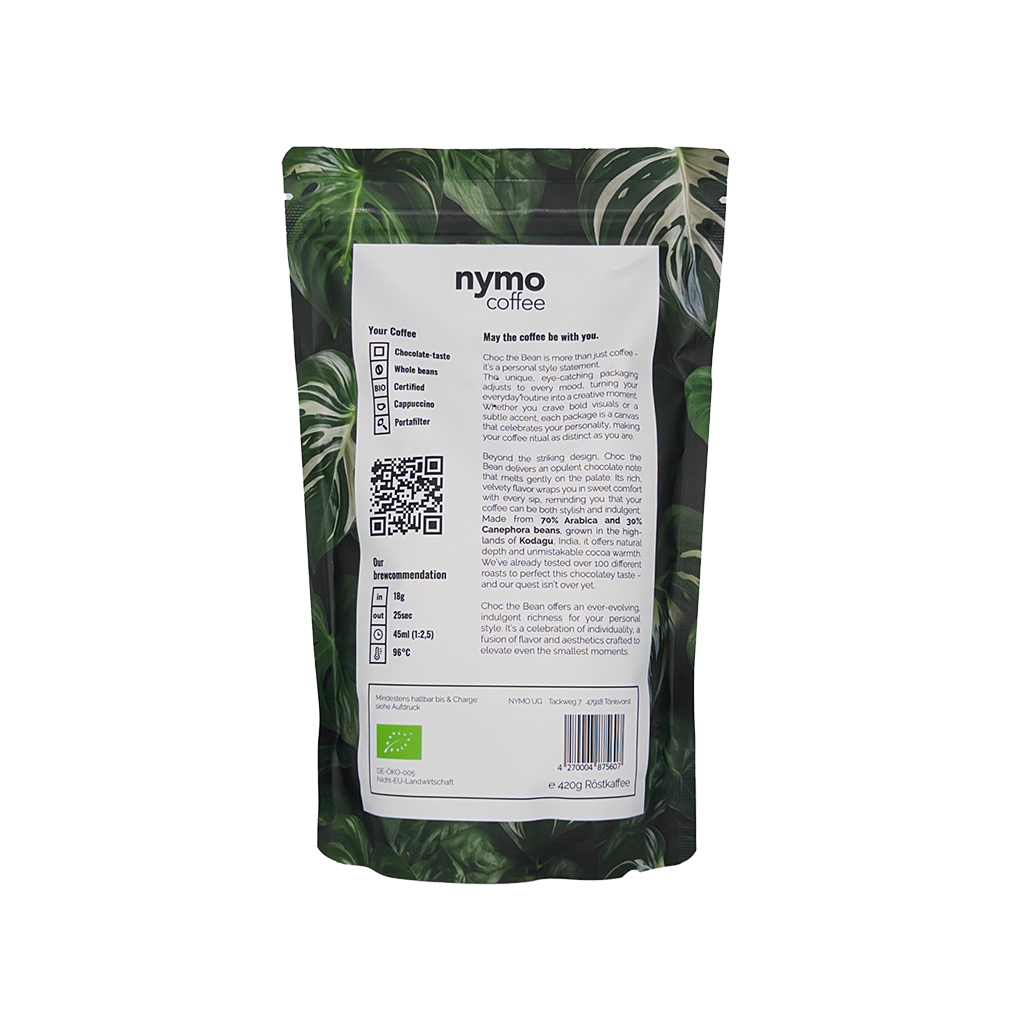 Jungle Veil - Bio Kaffee ganze Bohnen 420g, Arabica Robusta Blend, dunkle Schokolade Haselnuss