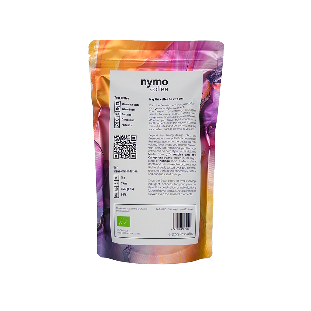 Liquid Quiet - Bio Kaffee ganze Bohnen 420g, Arabica Robusta Blend, dunkle Schokolade Haselnuss